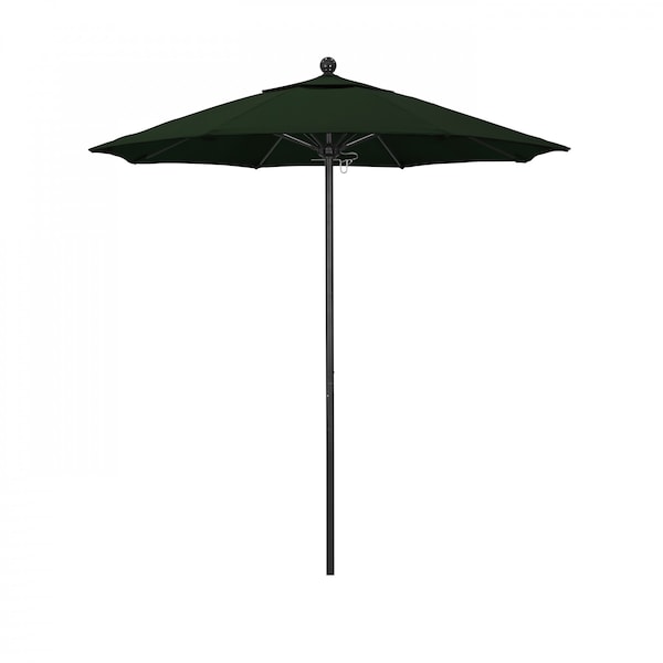 California Umbrella 7.5' Black Aluminum Market Patio Umbrella, Pacifica Hunter Green 194061335017 - main